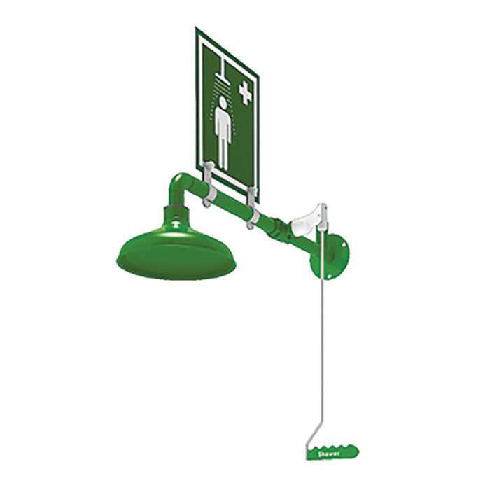 Wall Mount, Hughes Laboratory Drench Shower, Stainless Steel Pipe - L23GSH