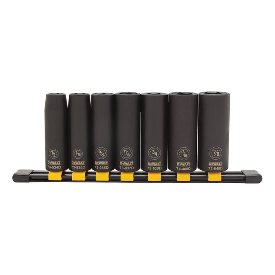 DEWALT Impact Sockets SAE Deep 7Pc