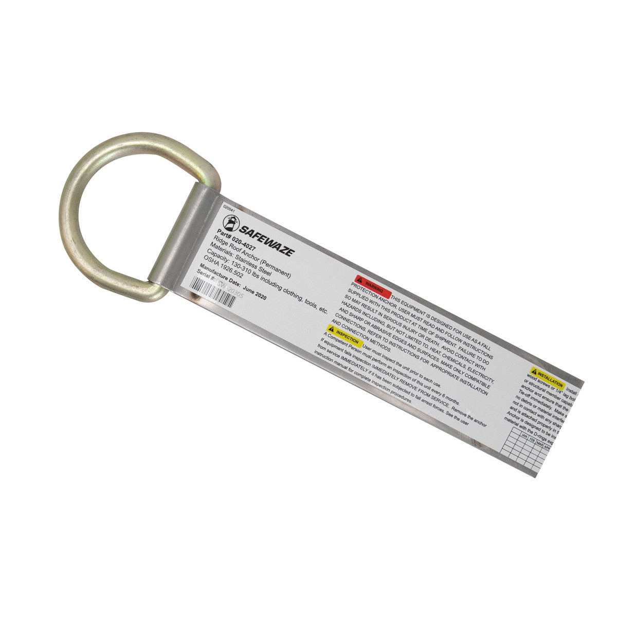 SafeWaze Ridge Roof Anchor