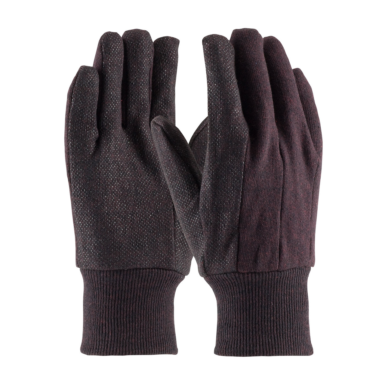 PIP® 95-809PD Regular Weight Fabric Work Gloves, Size MENS, Brown