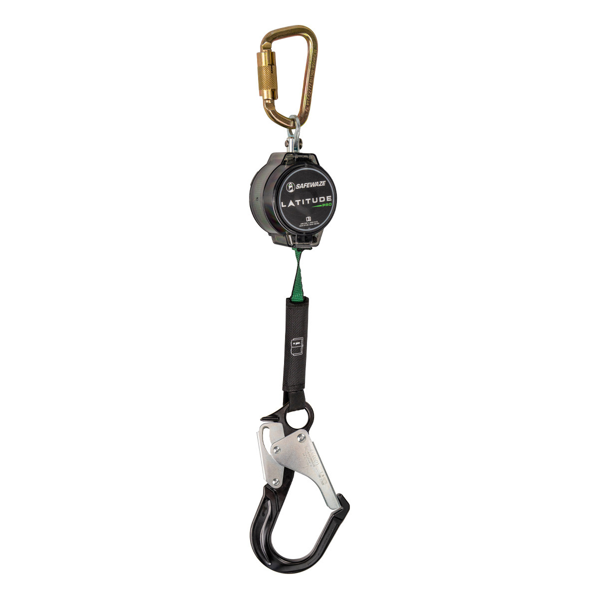 SafeWaze Latitude Pro 7' Single Web SRL: Steel Carabiner, Alu Rebar Hook