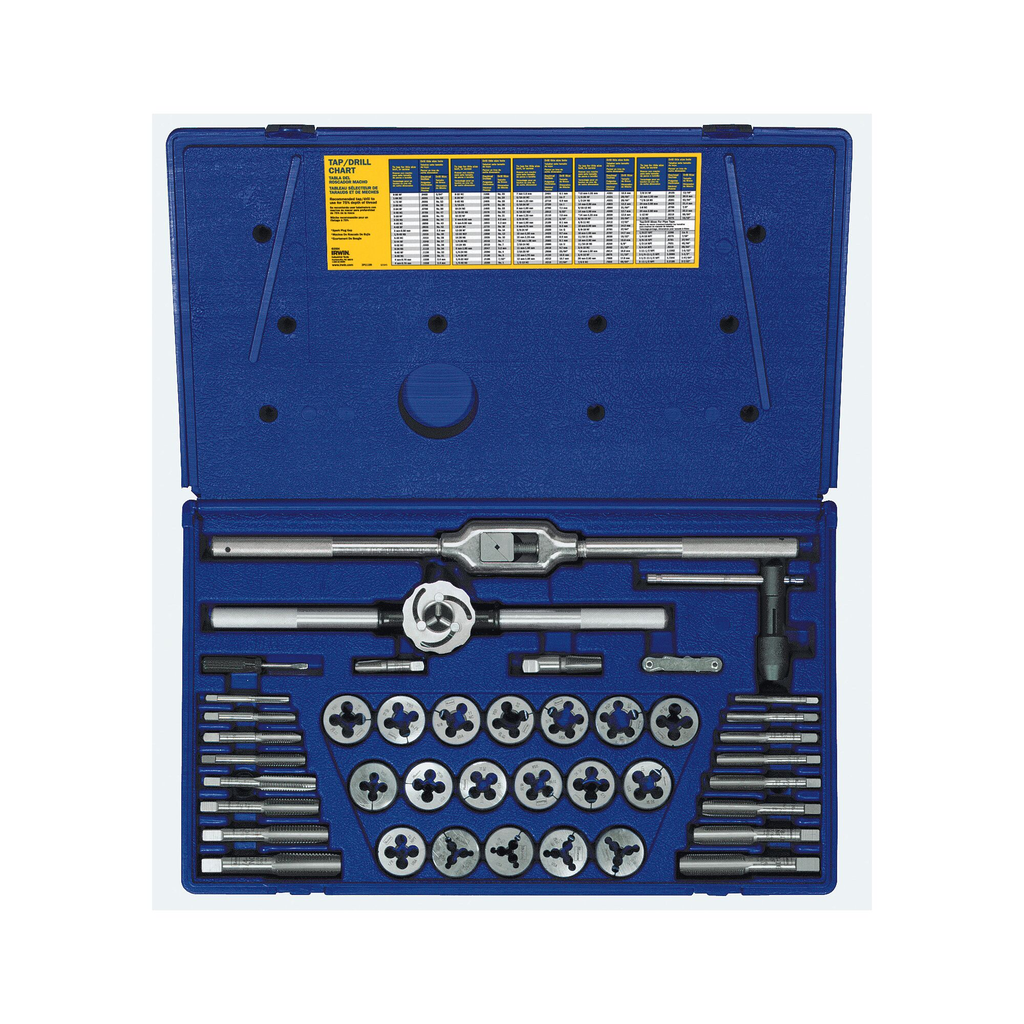 IRWIN TAP + DIE 41PC SET FRACTIONAL RD