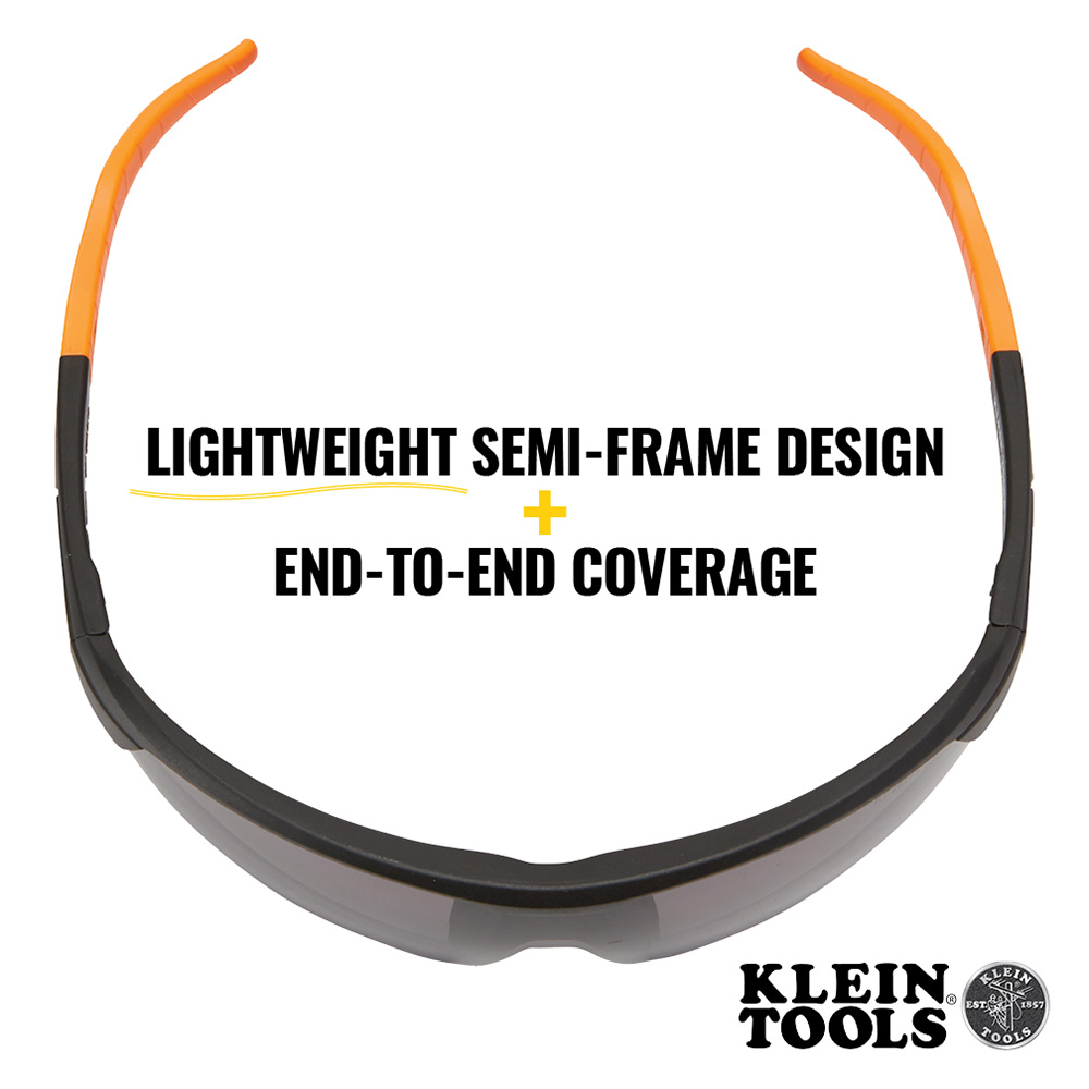 Klein Standard Safety Glasses, Gray Lens