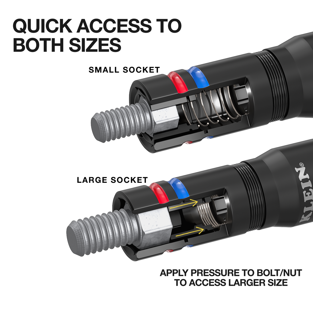 KNECT™ Quad-12 Deep-Well Heavy-Duty Impact Flip Sockets, SAE, 6-Piece