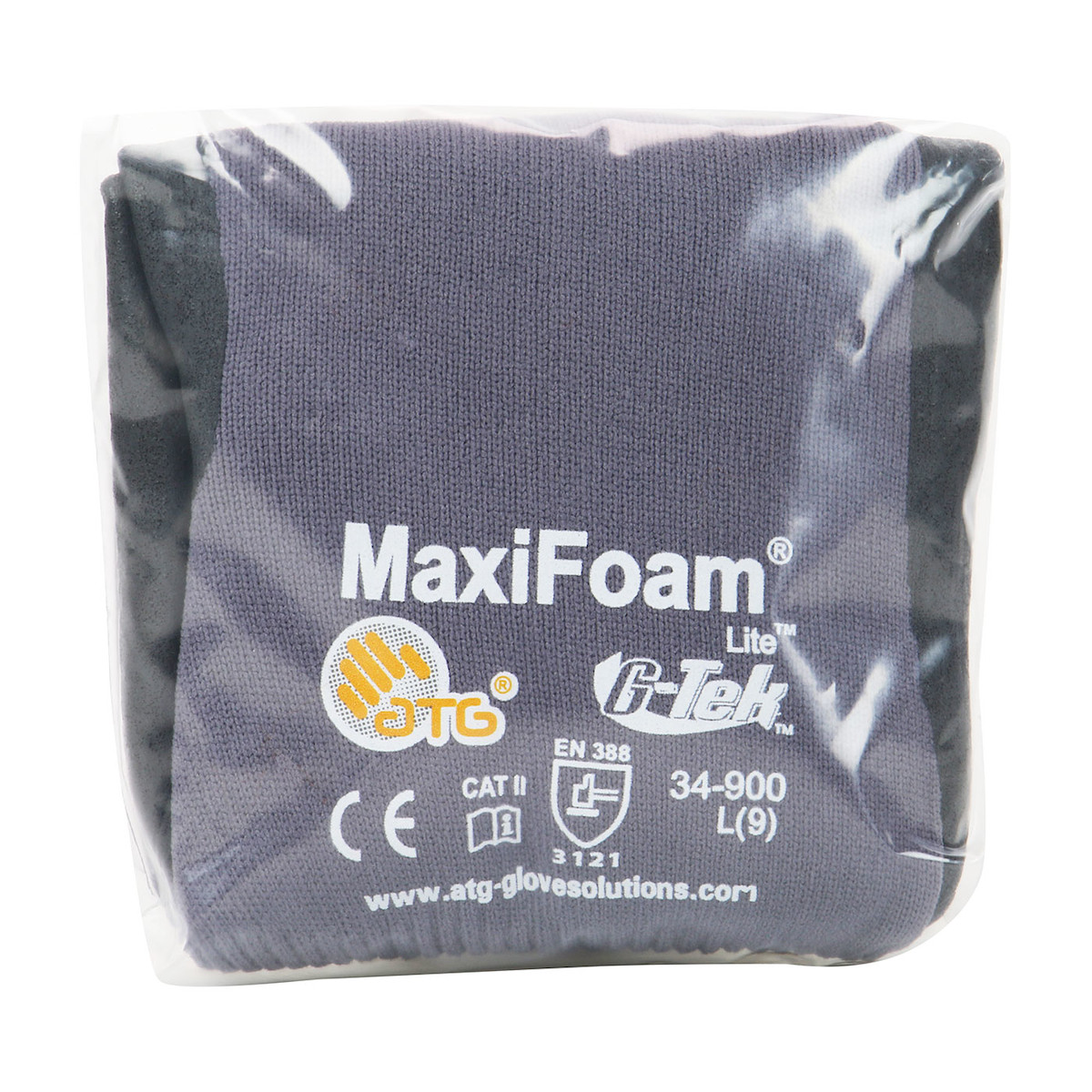 MaxiFoam® Lite 34-900 --Coated Seamless Knit-- SeamlessGlove Coated, Size M, Gray