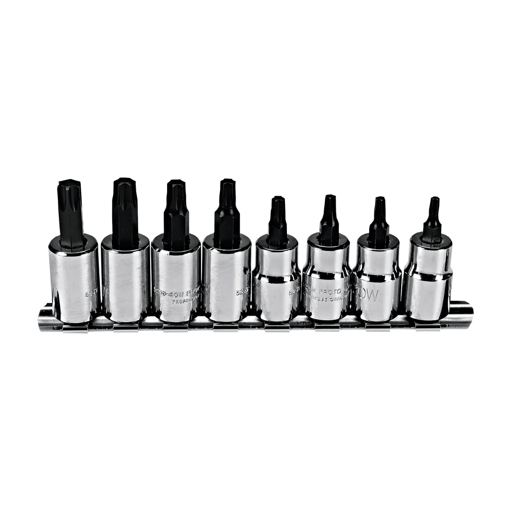 PROTO Bit Torx Set 3/8" dr 8Pc W/Bar