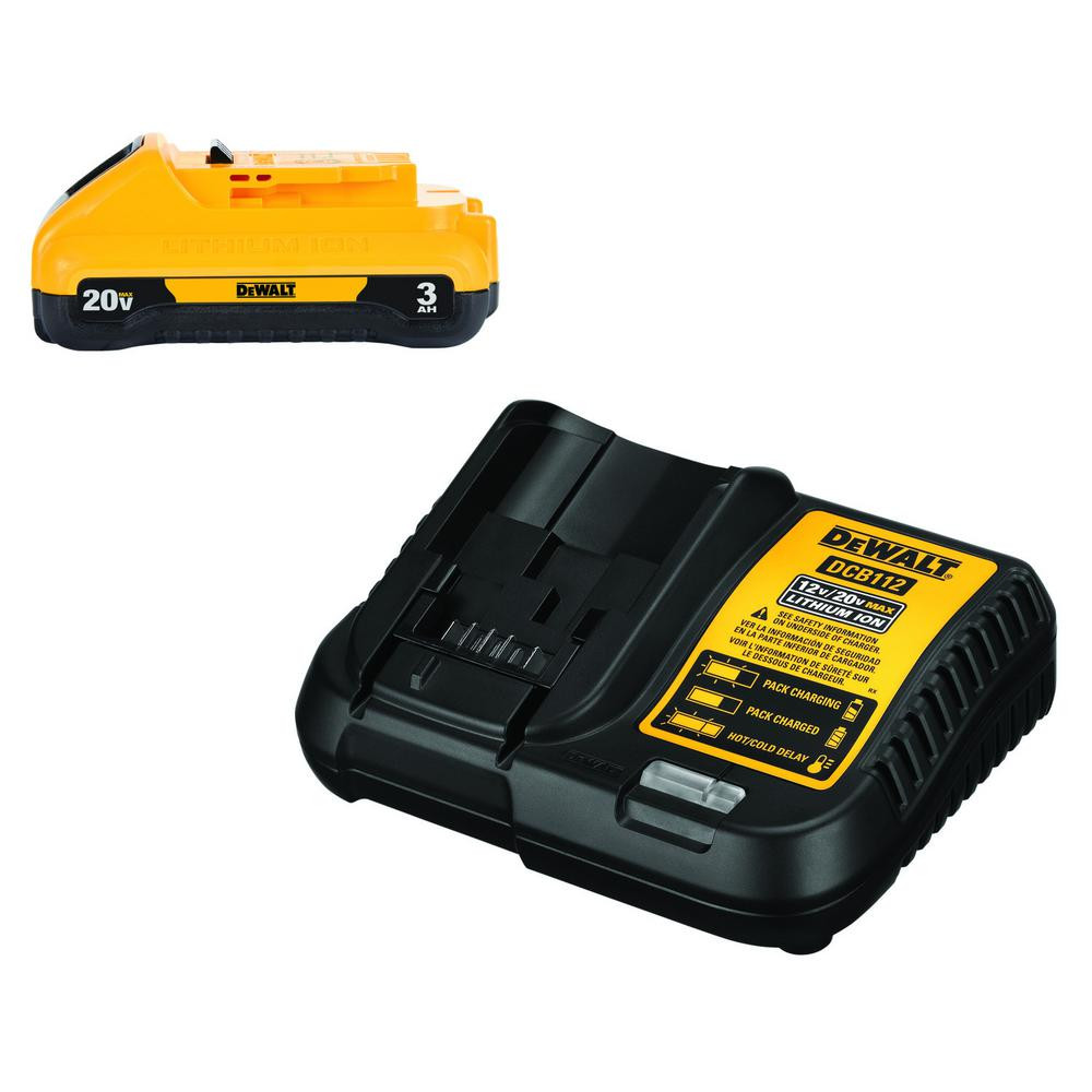 DEWALT 20V MAX* Battery Pack with Charger, 3-Ah