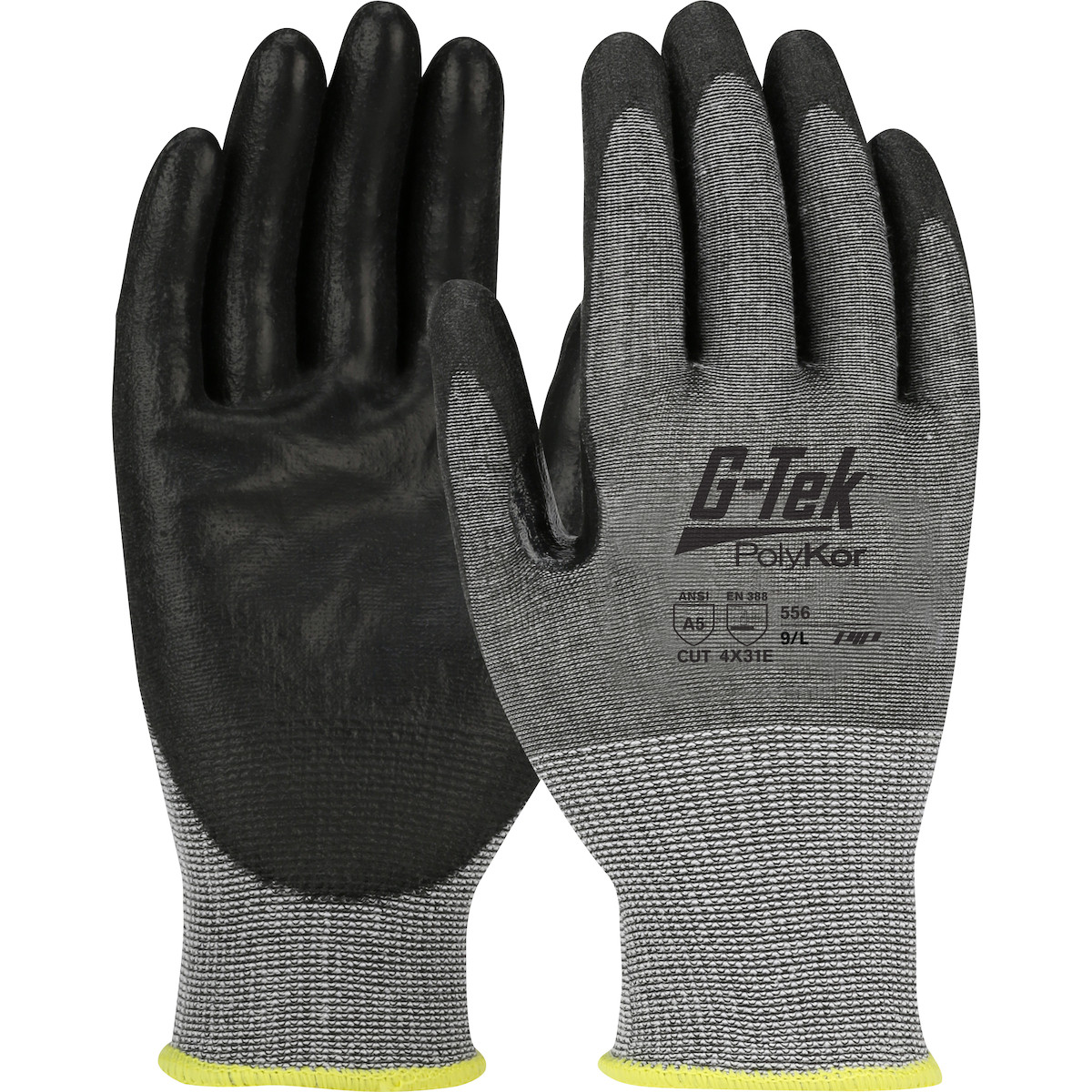G-Tek® PolyKor® 556  Cut Resistant Gloves, Size L, Gray, ANSI A5