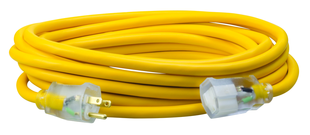 Southwire 25ft 12/3 SJEOOW Polar/Solar® Standard Extension Cord (Yellow) 12/BX