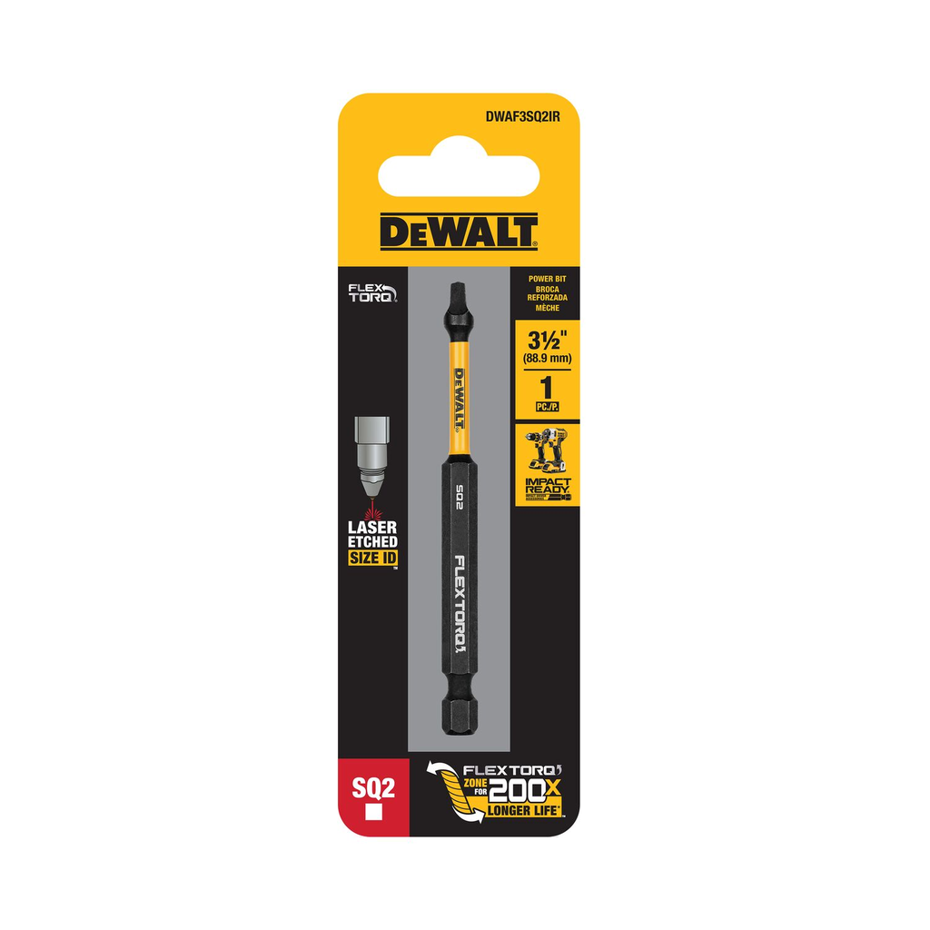 DW FLEXTORQ 1PK 3.5IN BIT FOR SQ2