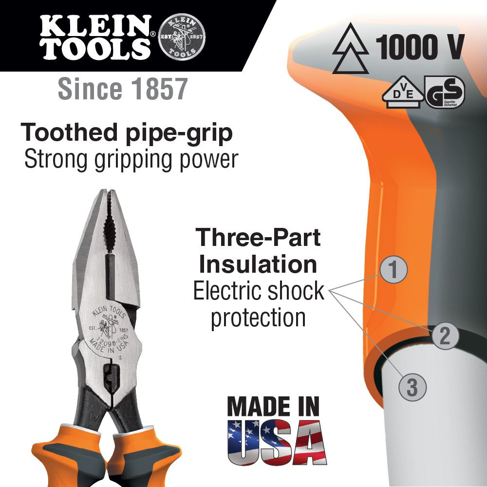Klein Combination Pliers, Insulated