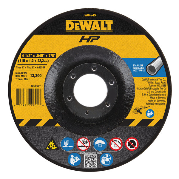 DEWALT Cfree Thin Cutoff Wheel, 4-1/2-Inch X.045 X 7/8-Inch