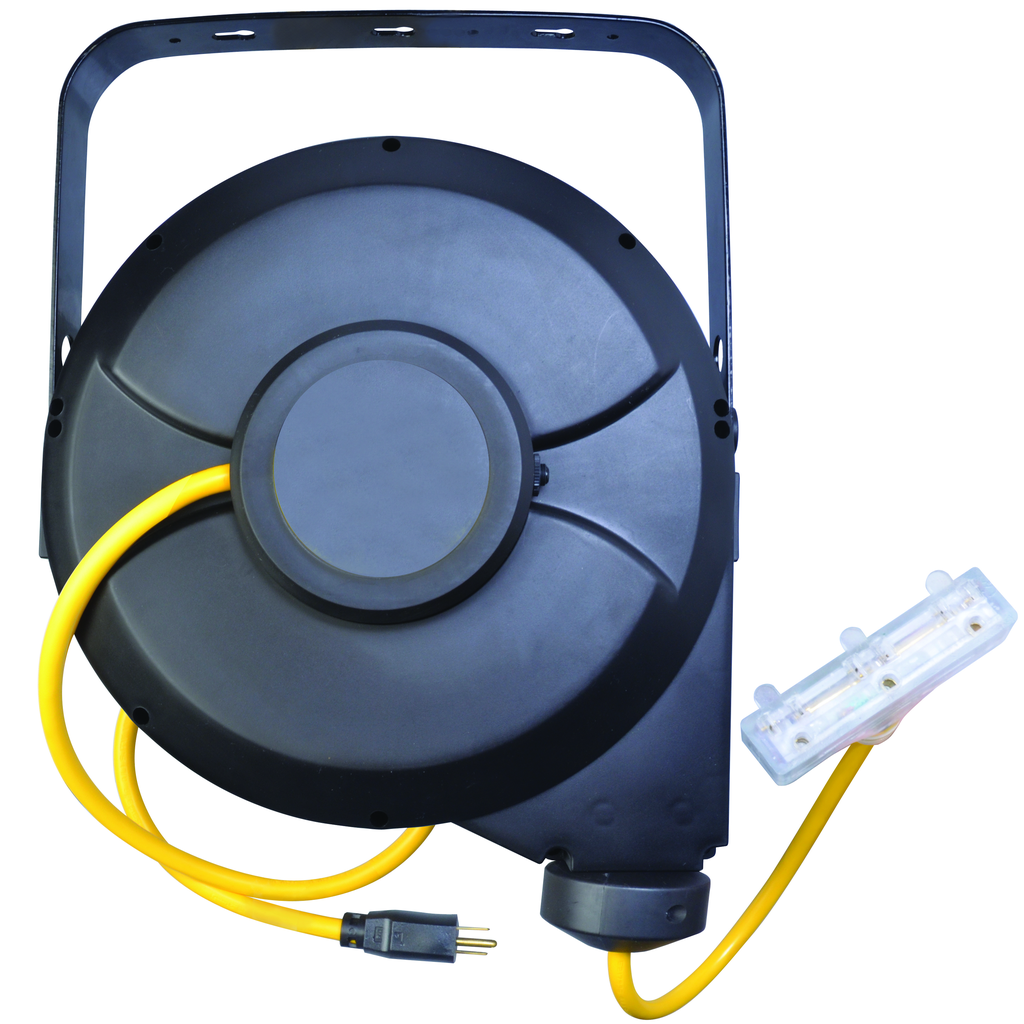 Southwire CORDSTOR, 12/3 SJTW 50' BK RETRACT LE SW 1/BX