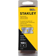 STANLEY 1-1/2" Single Edge Razor Blades 100/PK