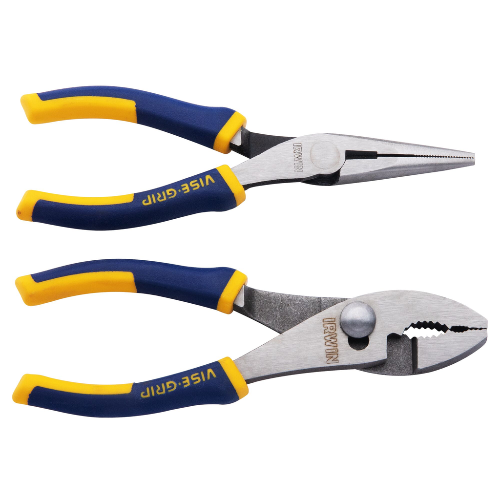 IRWIN 2PC PLIER SET-6" SLP JNT + 6" LONG NOSE