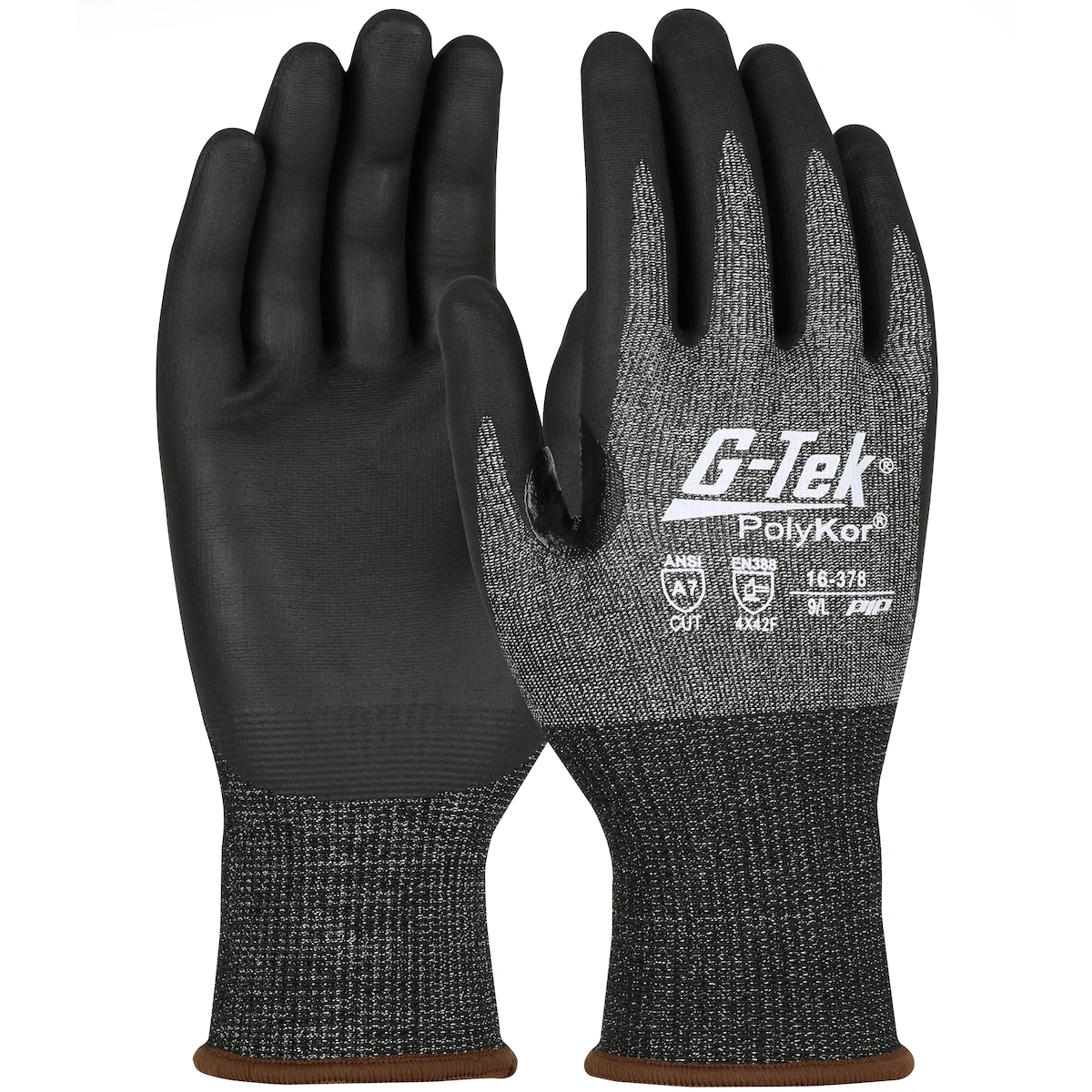 G-Tek® PolyKor® X7™ 16-378  Cut Resistant Gloves, Size M, Black, ANSI A7