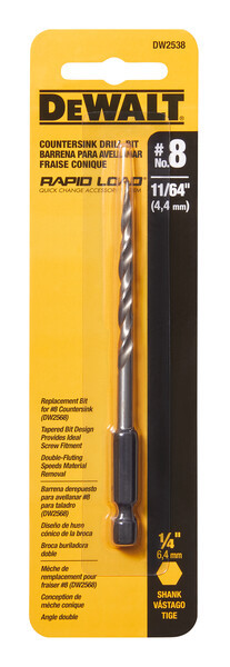 DEWALT #8 Countersink 11/64-Inch Replacement Drill Bit Only , Silver