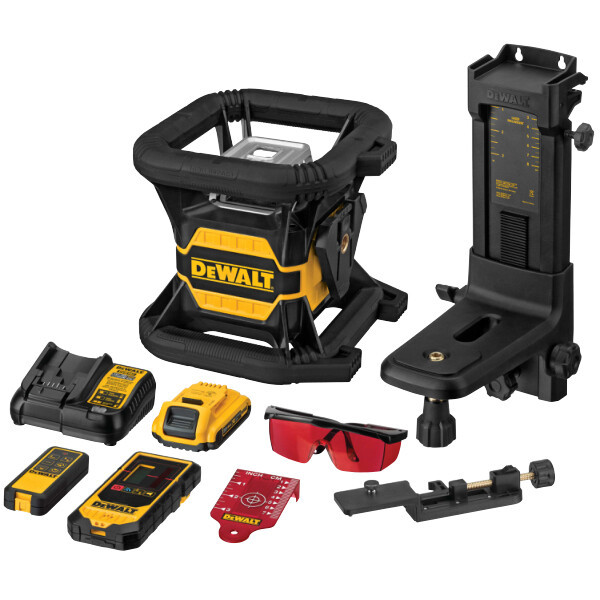 DEWALT 20V MAX* Tool Connect Red Tough Rotary Laser Level