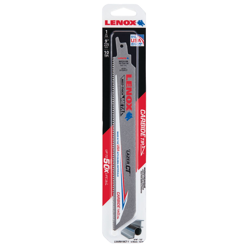9 in. x 1 in. LAZER CT(TM) 10 TPI Carbide Tipped Reciprocating Saw Blades (1 PK)