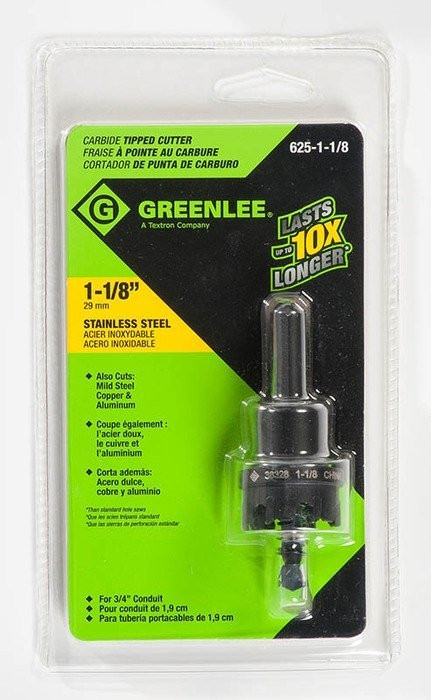 GREENLEE 1-1/8" Carbide-Tipped Hole Cutter