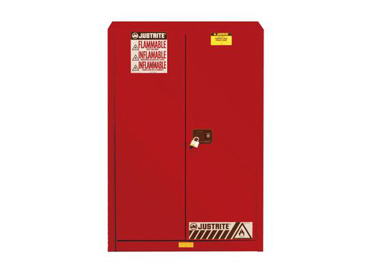 60 Gallon, 5 Shelves, 2 Doors, Self Close, Paint Safety Cabinet, Sure-Grip® EX, Red - 894531