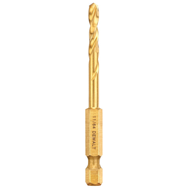 DEWALT Impact Ready Titanium Nitride Coated Drill Bit, 11/64"