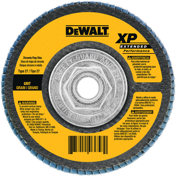 DEWALT 4-1/2-Inch By 5/8-Inch-11 40G Type 27 Hp Flap Disc