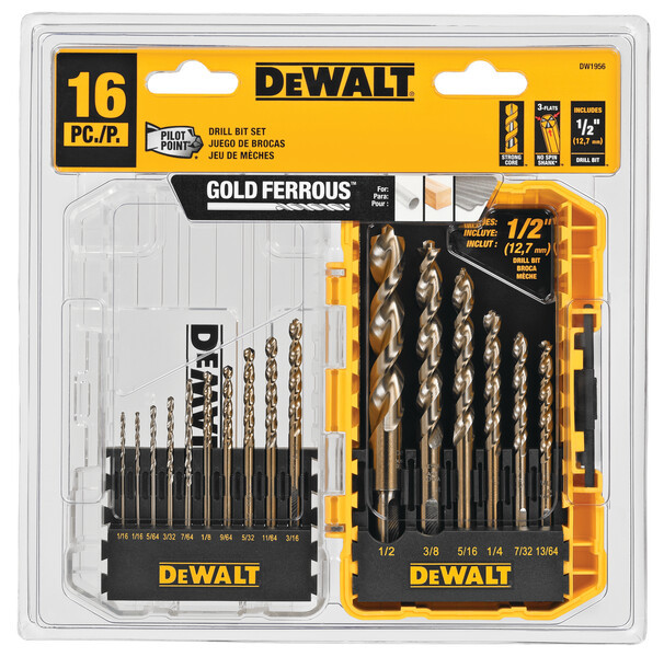 DEWALT Dew-Drill Bit Set With Pilot Point, 16-Piece (Dw1956)