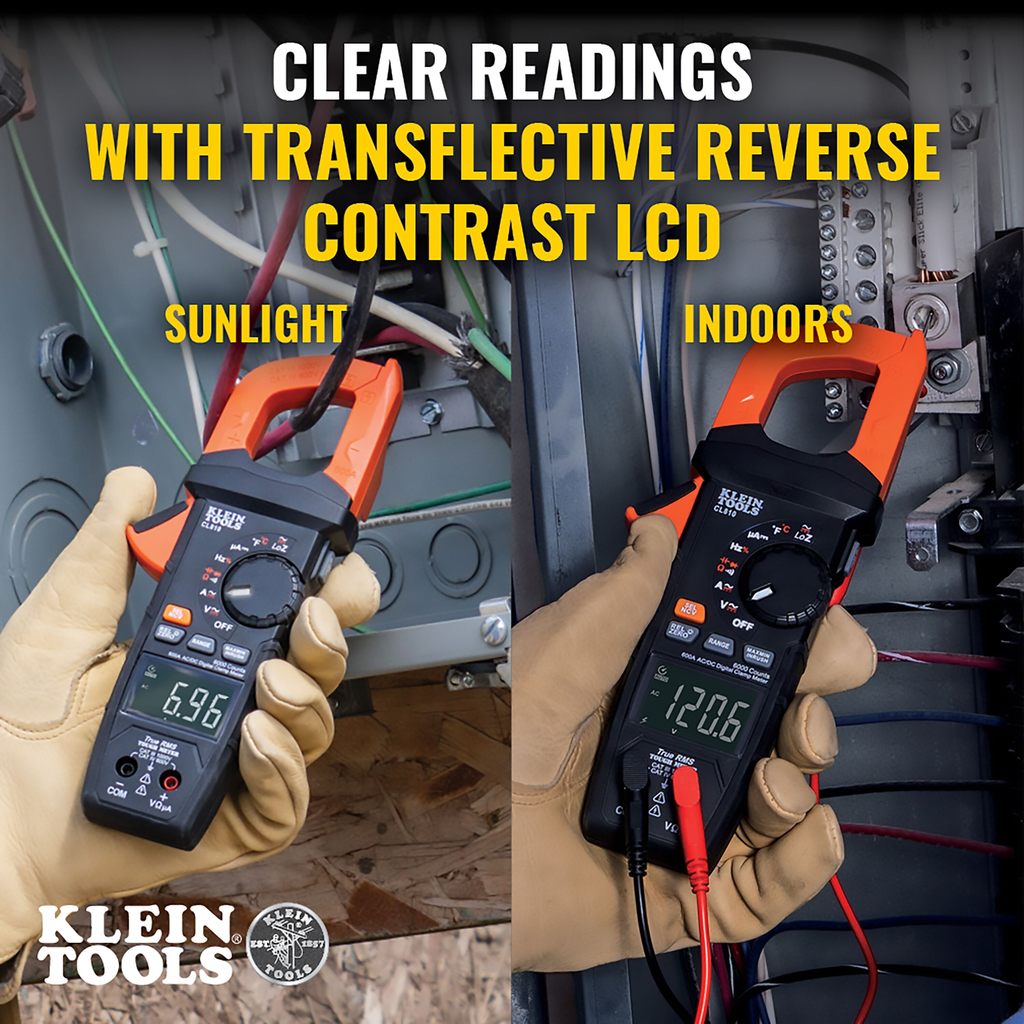 600A AC/DC Auto-Ranging Digital Pro Clamp Meter with Worklight