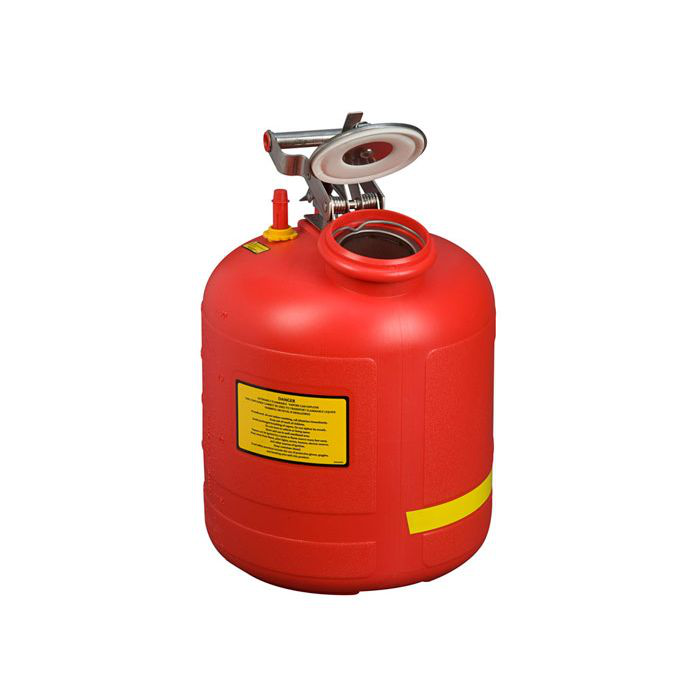 5-Gallon, Polyethylene Safety Can for Liquid Disposal, Built-In Fill Gauge, Red - 14565