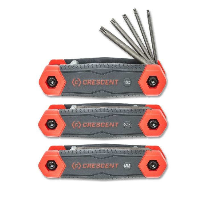 3PK HEX FOLD-UP SET, SAE MM TORX
