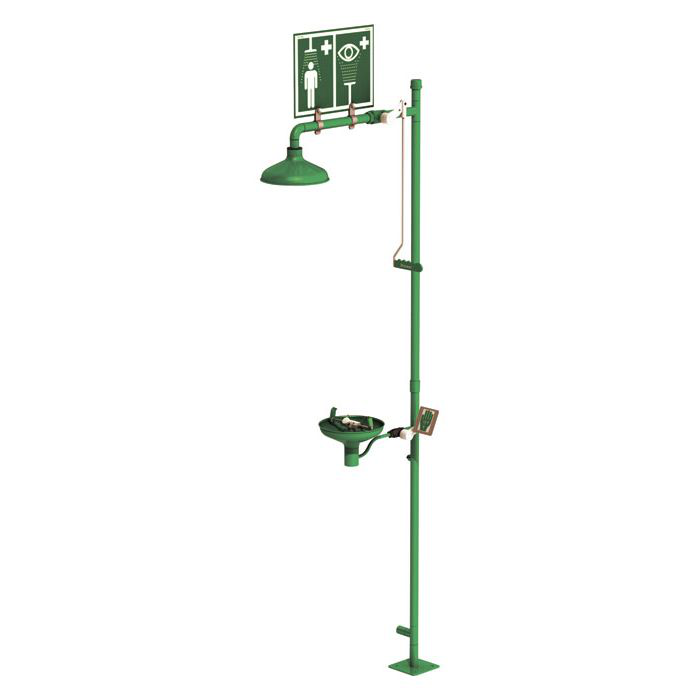 Floor Mount, Open ABS Bowl, Laboratory Hughes Combination Shower, Stainless Steel Pipe - L18GS34G