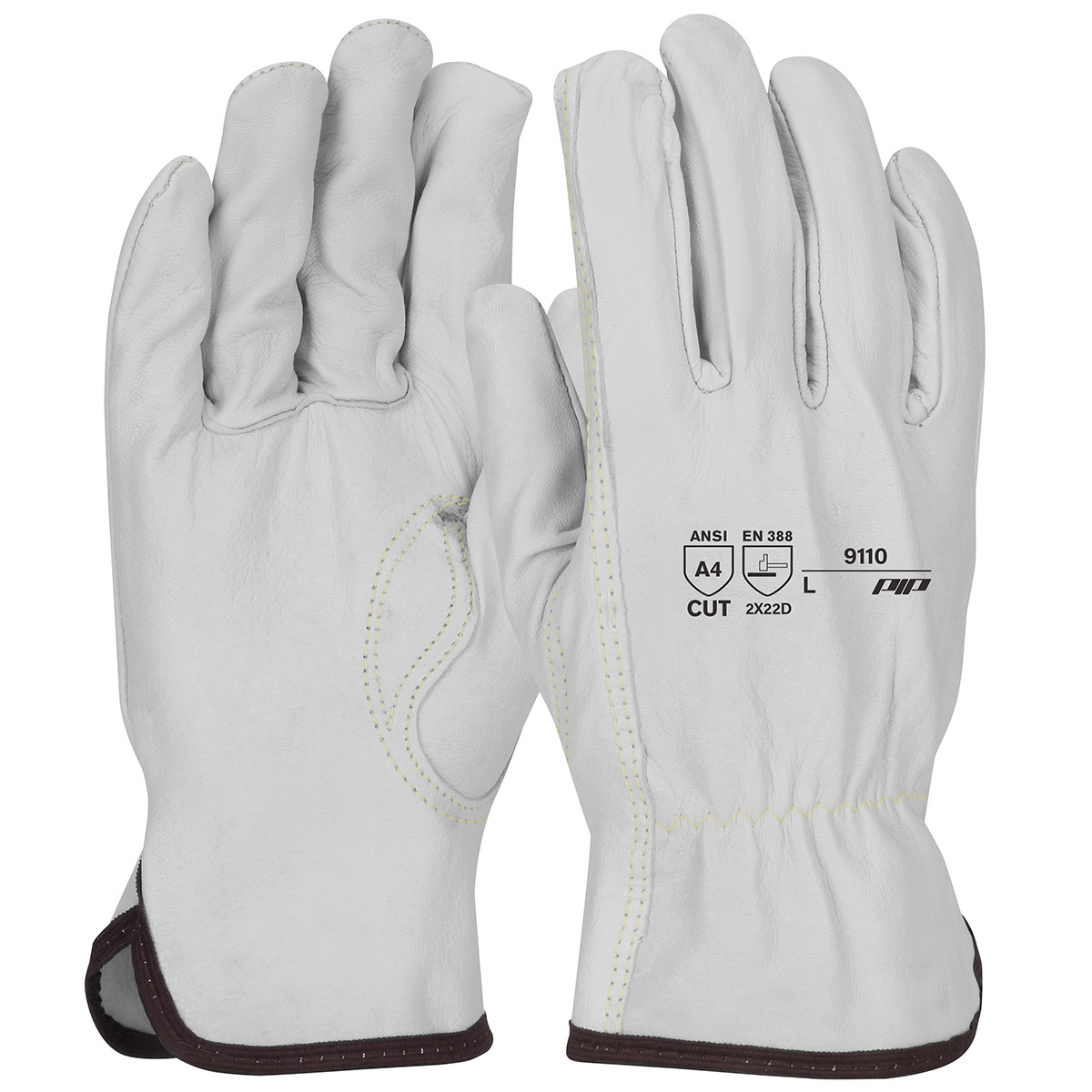 PIP® 9110  Leather Drivers, Size XL, Natural, ANSI A4