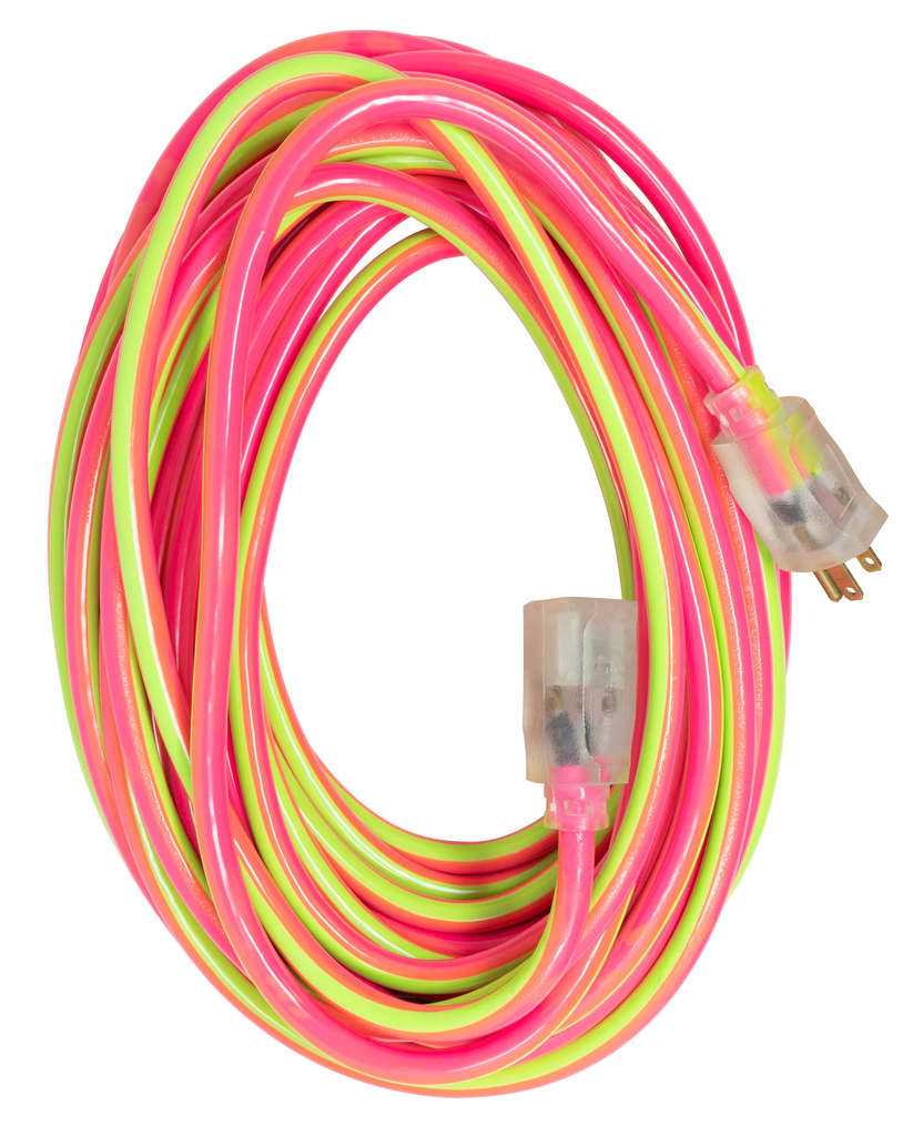 Southwire EXTCORD, 12/3 SJTW 50' COOL PK/GRN LE SW 8/BX