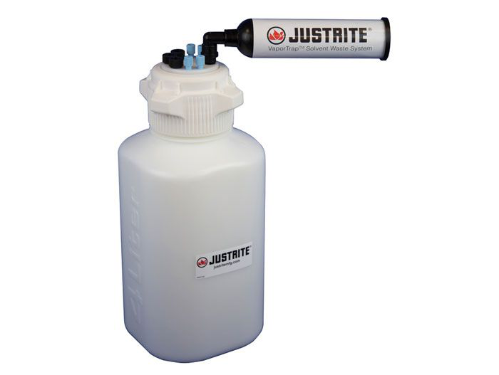 4 Liter HDPE Carboy with Filter Kit, VaporTrap™, 4 Ports 1/8" Tubing, 3 Ports 1/4" Tubing, 83mm Cap - 12810