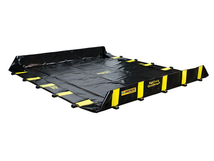 10' x 10' x 12", 745 Gallon Spill Capacity, Drive Over Berm, Rigid-Lock QuickBerm®, Black - 28519