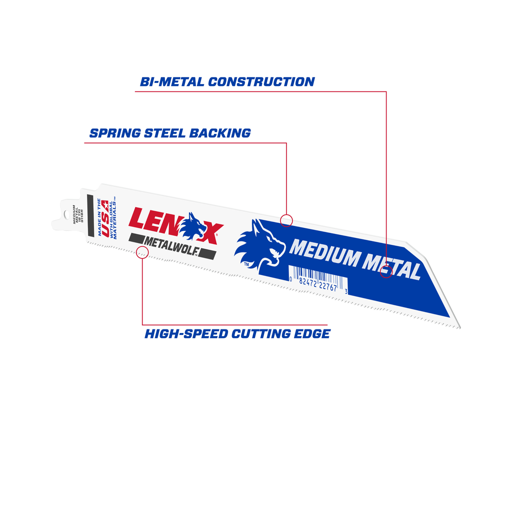 LENOX Lazer Osb9118R Bi-Metal Reciprocating Saw Blades, 9-Inch, 18 TPi, 50/Pk