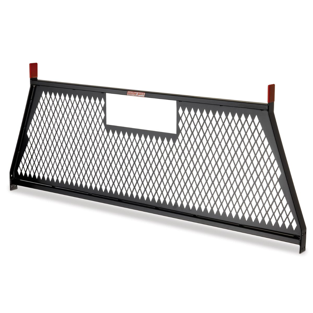 Full Size Diamond Punched Cab Protector Screen - Steel, Gloss Black Finish