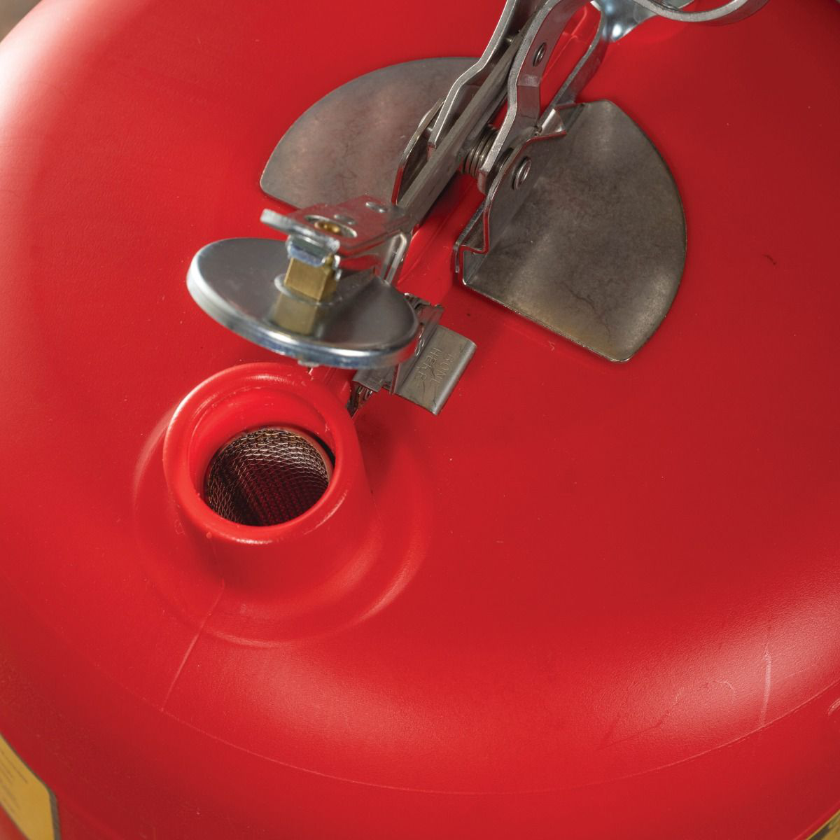 5 Gallon Plastic Safety Can, with Stainless Steel Piston Pump, Red - #14586