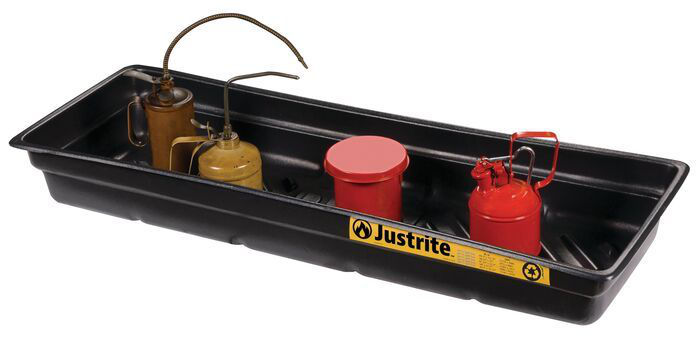 46"W x 16"D x 5.5"H, 12 Gallon Spill Capacity, Spill Tray for Indoor/Outdoor Use, EcoPolyBlend™, Black - 28715