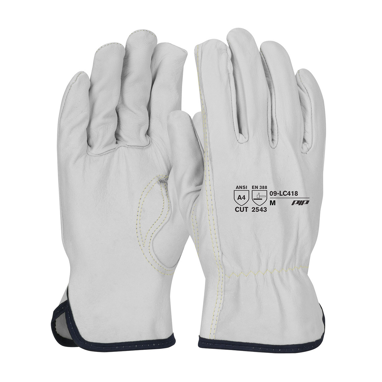 PIP® 09-LC418  Leather Drivers, Size XL, Natural, ANSI A4