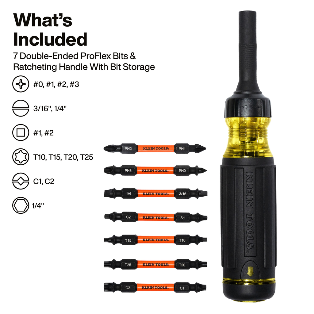 15-in-1 Ratcheting Impact-Rated Multi-Bit Torsion Zone Screwdriver