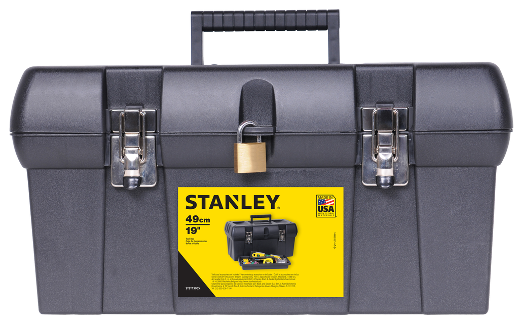 STANLEY® METAL LATCH TOOL BOX W/ TOTE TRAY - 19"