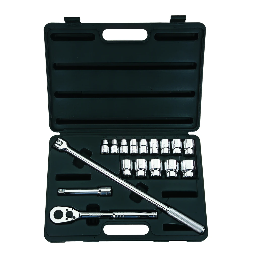 STANLEY SET DR SKT 1/2 DR 12 PT SAE 17 PC.