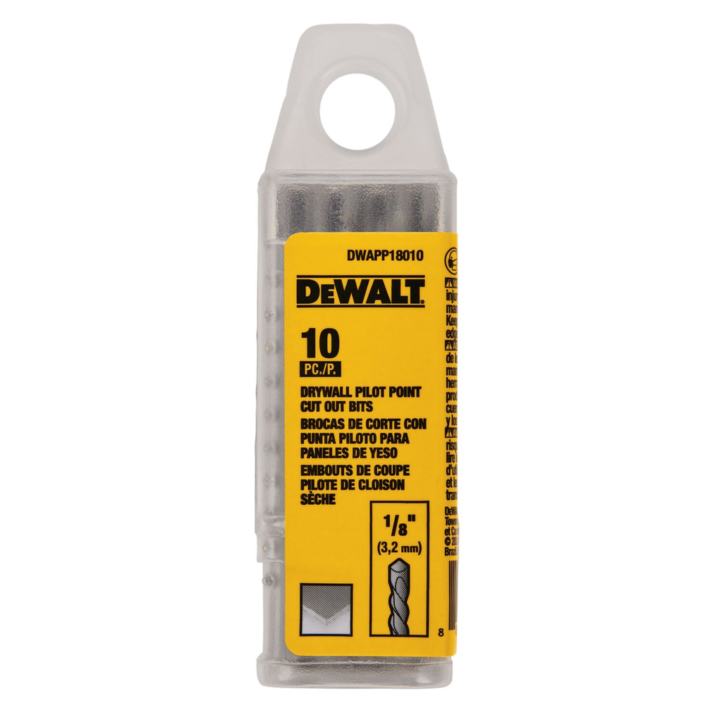 1/8IN DRYWALL PILOT POINT CUT OUT BIT 10