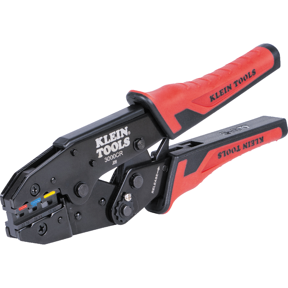 Ratcheting Heat Shrink Terminal Crimper, 10 to 22 AWG Wire