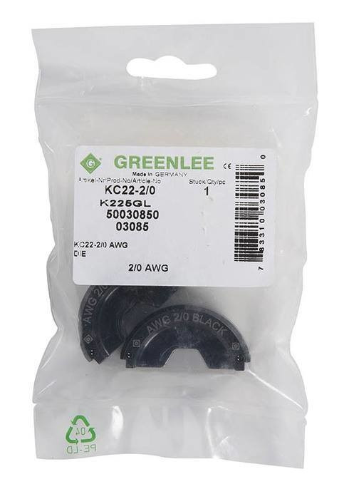 GREENLEE Die, 2/0 AWG (KC22)