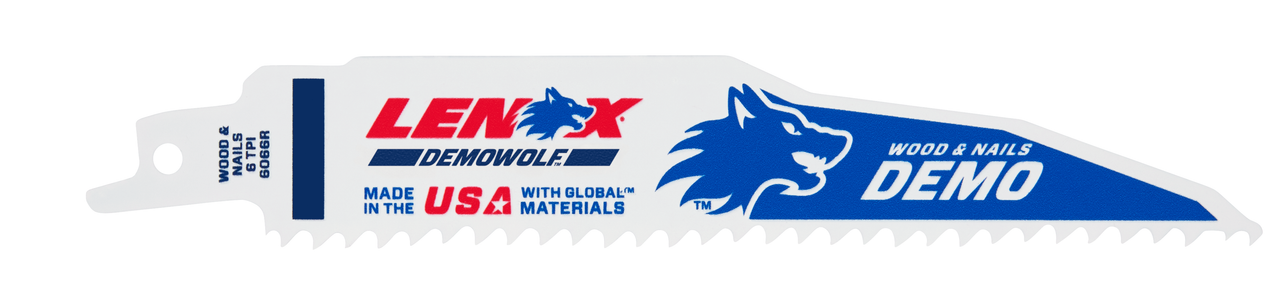 LENOX Tools Demolition Reciprocating Saw Blade With Power Blast Technology, Bi-Metal, 6-Inch, 6 TPi, 5/Pk