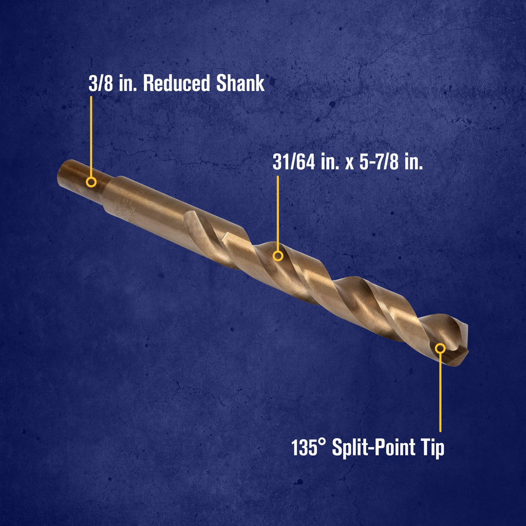 IRWIN DRL BIT 31/64 X 5-7/8 COBALT