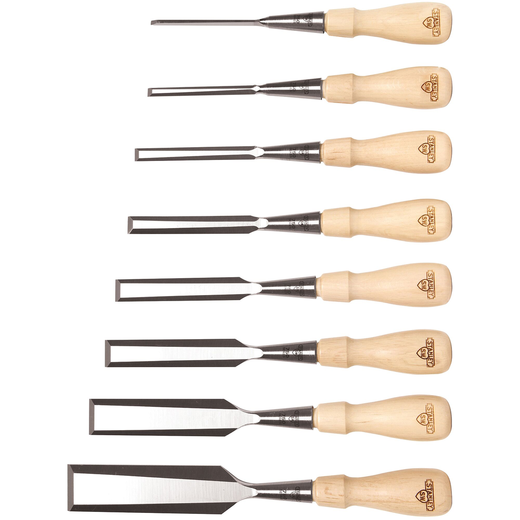 STANLEY® 8 PC SWEETHEART SOCKET CHISEL SET W/POUCH (1/8",1/4",3/8",1/2",5/8",3/4",1",1-1/4")